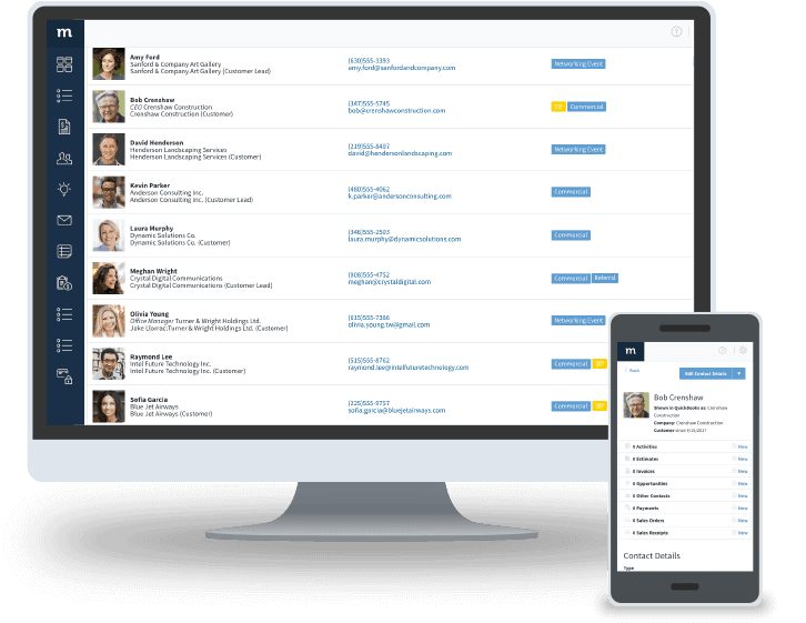 Method:CRM Opportunity Screen showing it's different stages.