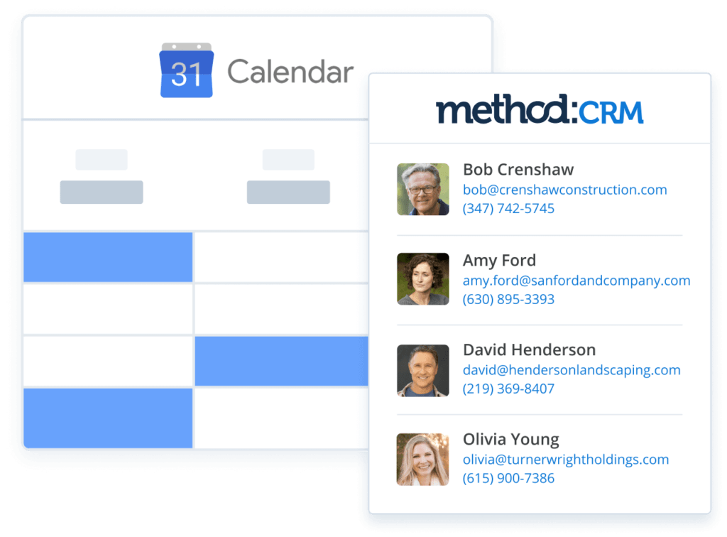 Method CRM integration with Google Calendar