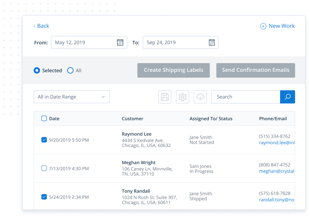 Order management screen in Method CRM for manufacturing businesses